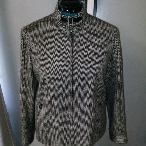 Lauren Ralph Lauren Wool Alpaca Herringbone Jacket Sz 14 - Picture 15 of 15